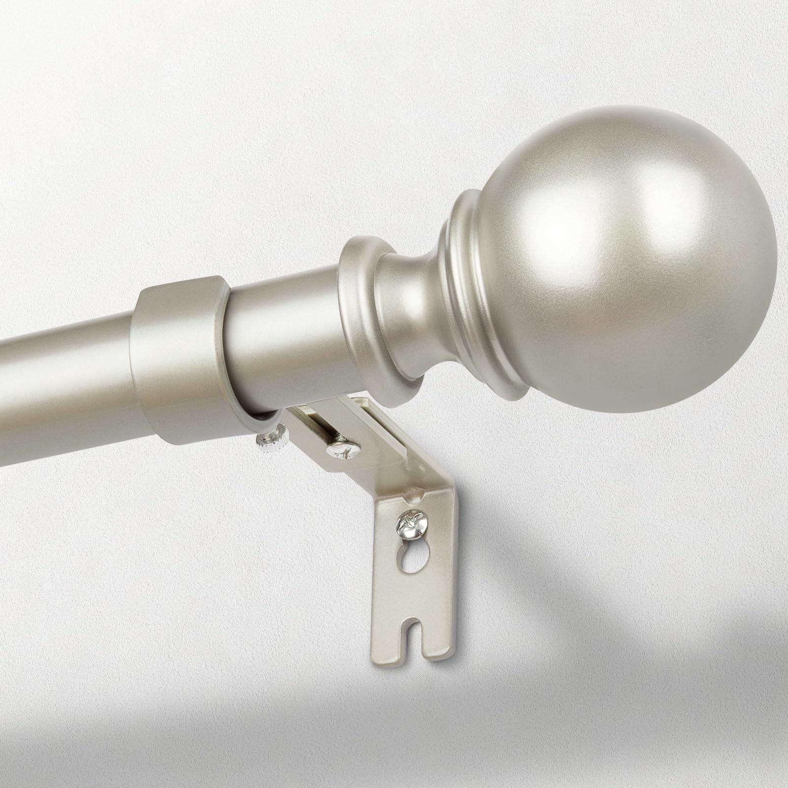 Photo 1 of Zeerobee Curtain Rods for Windows 32 to 72, 1 Inch Adjustable Heavy Duty Nickel Curtain Rod, Outdoor Indoor Room Divider Modern Drapery Pole, 32-72"