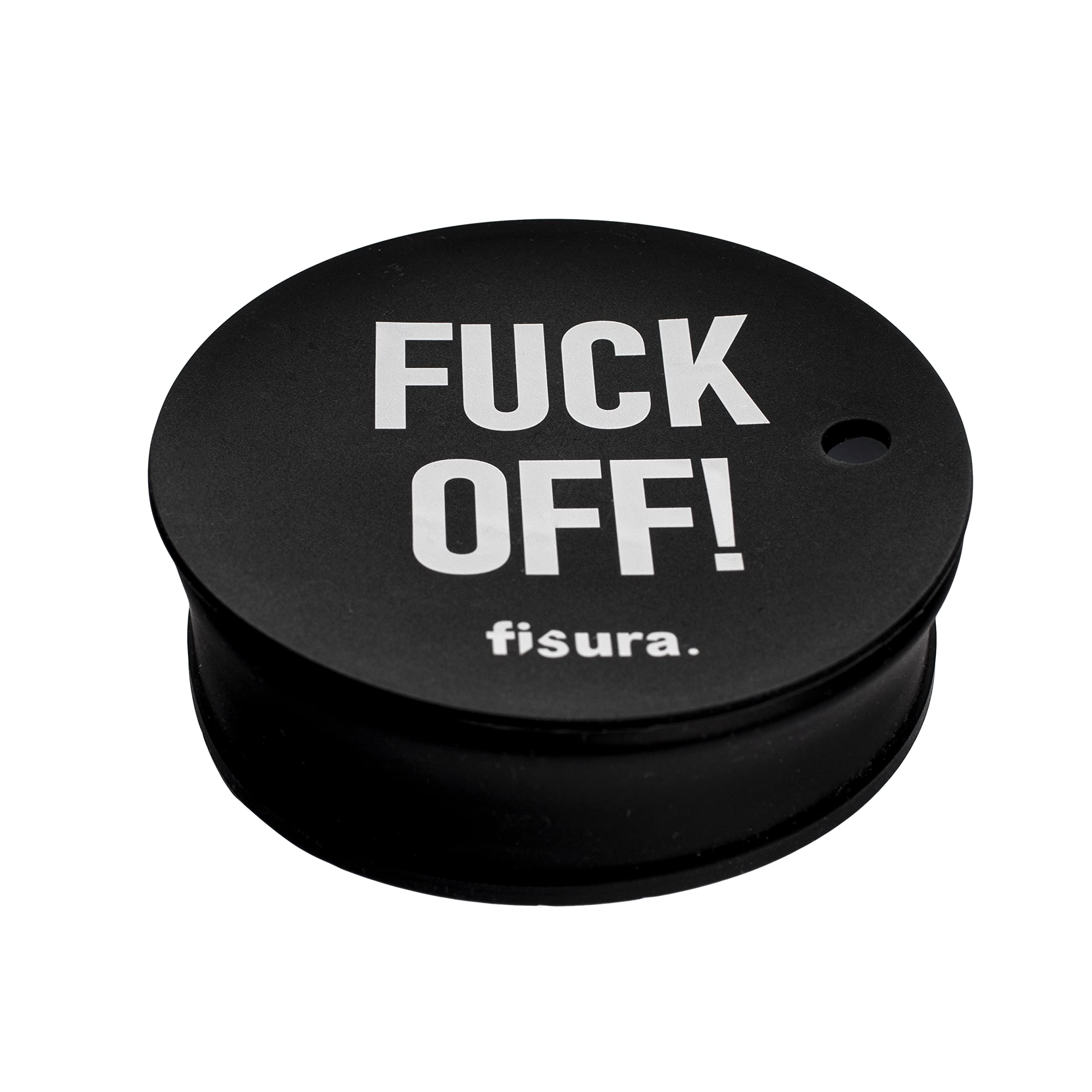 Fisura - Anti-Spike Drinks Covers. Original Drinks Cover for Parties Reusable. Anti-Drug Protection for Glass Made of BPA Free Silicone. (Pack 3, F*ck Off, Black)