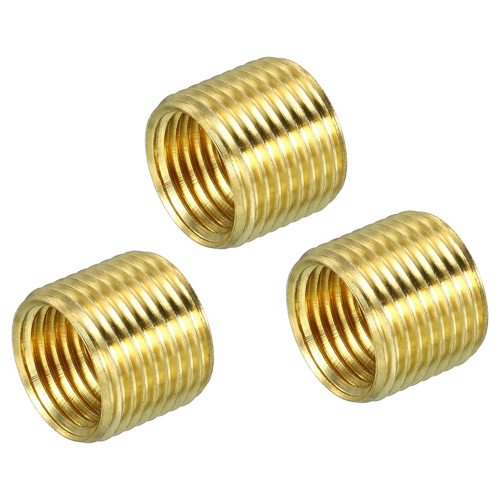 Photo 1 of MECCANIXITY Thread Reducing Nuts Insert M12 x 1mm Male to M10 x 1mm Female Brass Adapters 10mm Long Pipe Fitting Conversion Sleeve Reducer, Pack of 3