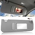 Jaronx Compatible with BMW Sun Visor for 3 Series E90 E91/ X1 E84, Right Passenger Side Sunvisor with Mirror for BMW E90/E91 2005-2011/E84 2009-2015, Sun Visor Replacement 51167252010 (Grey)