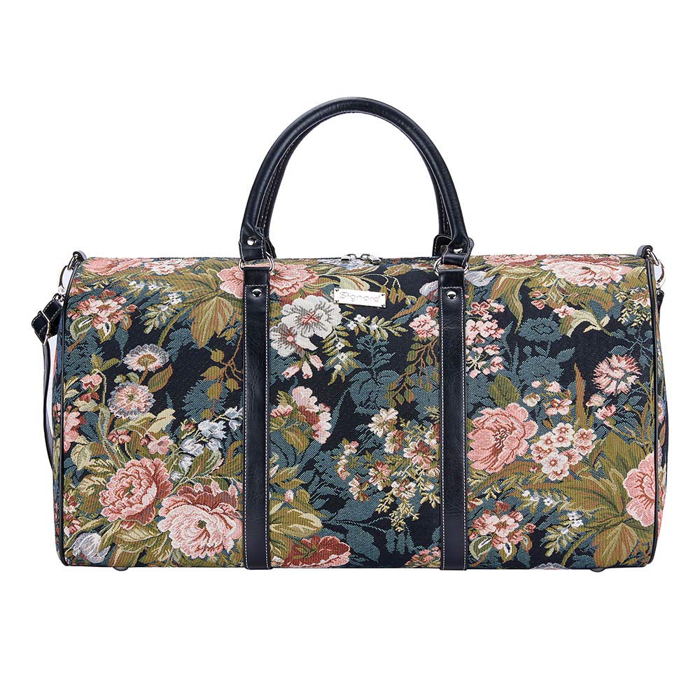 Signare Tapestry Large Duffel Bag Overnight Bags Weekend Bag for Women with Garden Design (Peony, BHOLD-PEO) — image 1
