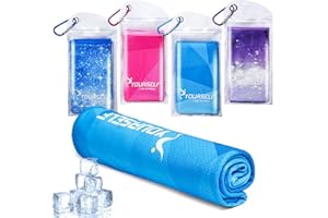 SYOURSELF Cooling Towel, Cooling Towels for Neck,40" x 12"Ice Towel for Instant Cooling Relief, Soft Breathable Chilly Towel, Perfect Yoga, Golf, Sports, Gym, Workout, Athletes Towel (1PC-Gblue)