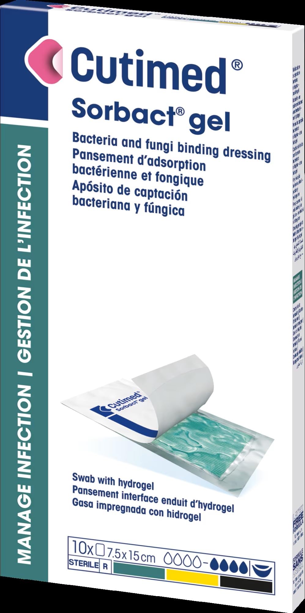 Cutimed Sorbact Hydrogel Dressing, 15 x 7.5 cm