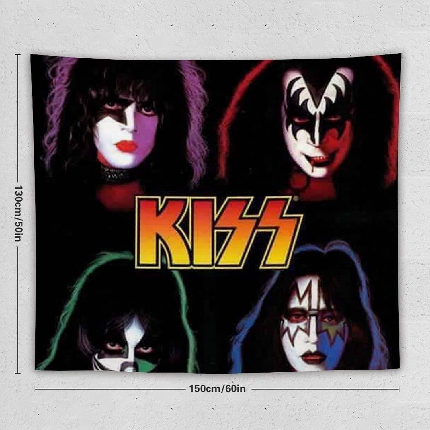 Amazon Co Jp キッス Kiss ロックバンド 5 壁掛けタペストリー リビングルーム 窓カーテン インテリア 部屋 写真背景 壁飾り おしゃれ 新築お祝い 贈り物 ホーム キッチン