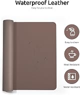 YSAGi Leather Desk Mat Large 80x40 cm Non-Slip Waterproof Chocolate view 4