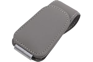 KanSmart Sunglass Holder for Car Visor Sunglasses Clip Magnetic Leather Glasses Eyeglass Holder Auto Interior Accessories Universal for SUV Pickup Truck -Gray