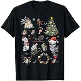 Goth Dark Christmas Santa Skull Creepy Xmas Spooky Aesthetic T-Shirt