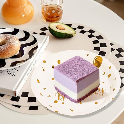 Disposable Paper Plate, Gold, Sliver,Party Supplies, Dinner Tray, Cake Tray, 7 Inch, 50Pcs Per Pack, Dessert Tray