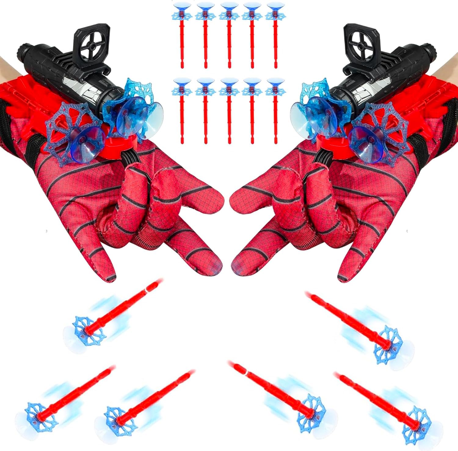 Spider Web Shooter 2 Pack - Super Hero Kids Wrist Launcher Glove Toys - Funny Spider Glove Gift for Boys & Girls Costume Cosplay