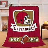 Football Throw Blanket - Soft Plush Fleece Cozy Sports Blankets- Football Bedding Stuff Gifts for Kids Men Women 40"X50"