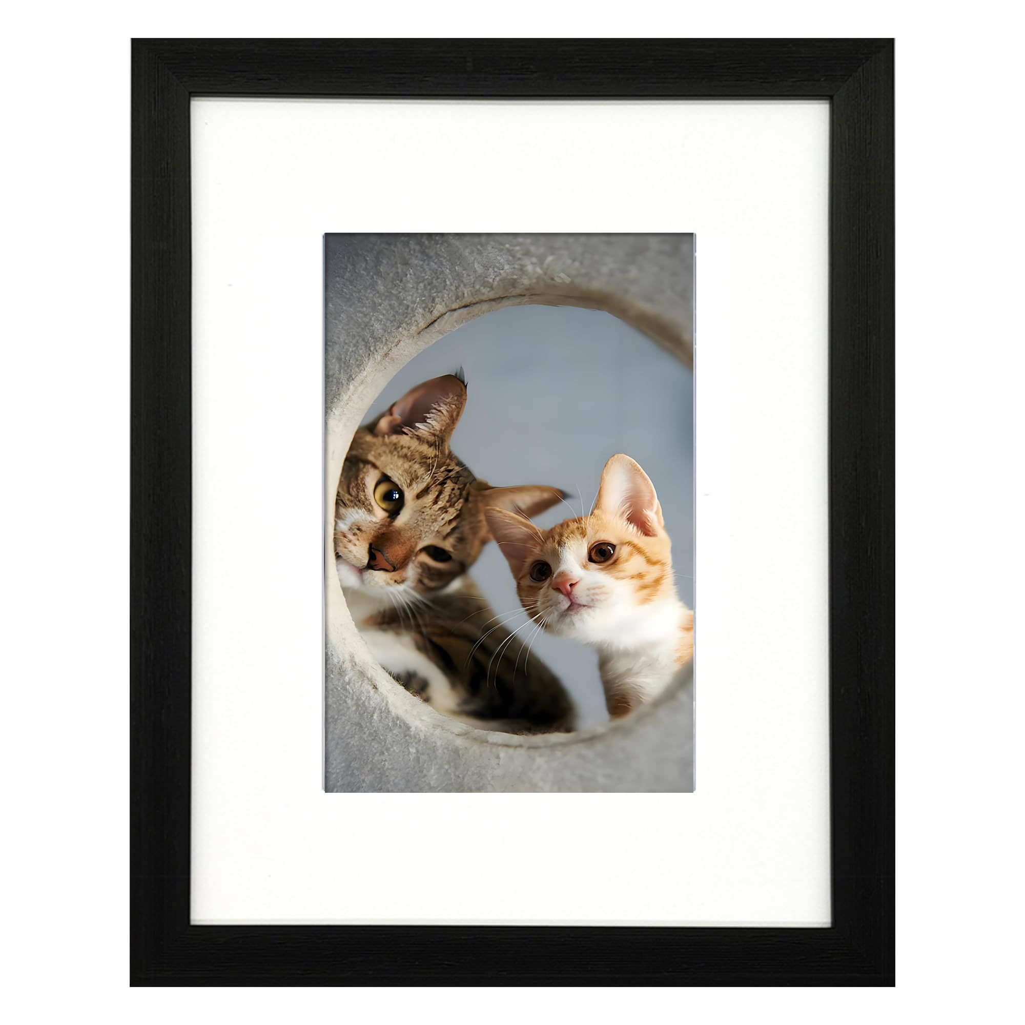 8x10(20.3x25.4CM) Photo Frame Gallery Picture frame with 5x7 mat,Freestanding and Wall Mountable,Black — image 1