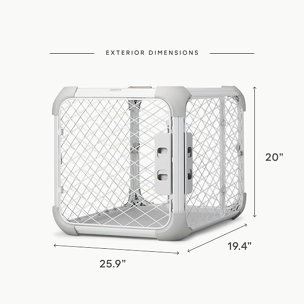 DIGGS EVOLV DOG CRATE – SLIM, DURABLE DOG KENNEL WITH REMOVABLE CEILING PANEL AND MODULAR DESIGN – SAFE, STYLISH, AND CONVENIENT (ASH, SMALL)