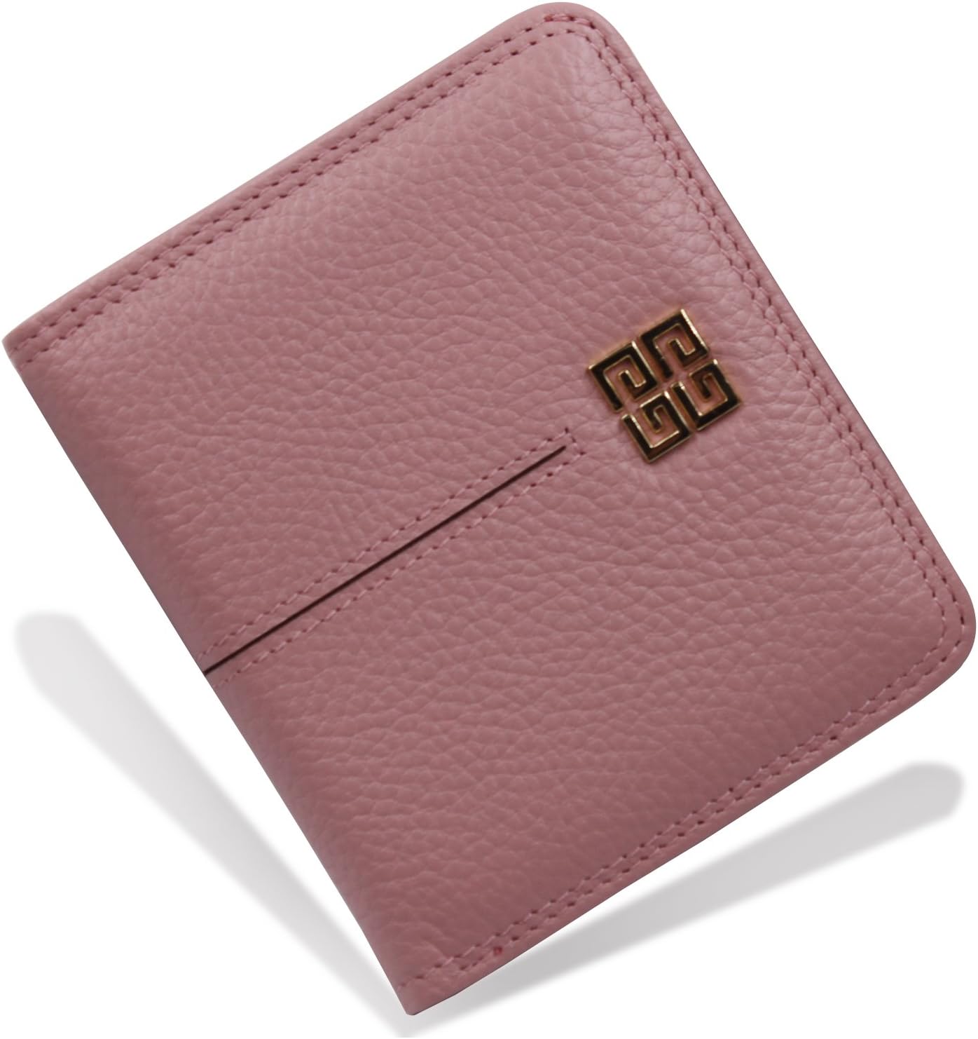 Women's Small Compact Bi-fold Leather Pocket Wallet Credit Card Holder Case with ID Card Window