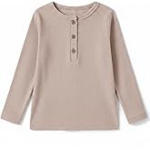 DOCOLL Toddler Long Sleeve Henley Shirt Boys Ribbed Cotton T-Shirt 2-7 Years