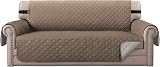 BellaHills Water Resistant 3 Seater Sofa Cover Taupe Beige Reversible