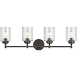 KichlerWinslow 30" Vanity Light in Olde Bronze®, 4-Light Transitional Bathroom Light with Clear Seeded Glass. (30" W x 9.25" H), 45887OZ