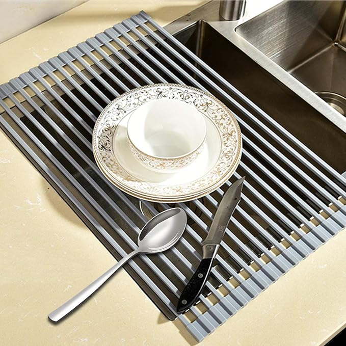 Juzanl Large Multipurpose RollUp Dish Drying Rack Over the