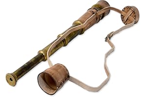 ROORKEE INSTRUMENTS (INDIA) A NAUTICAL REPRODUCTION HOUSE RII Antique Decor Spyglass, Pirate Telescope with Leather Case, Handheld Telescope for Adventure Enthusiasts, Monocular Nautical Decor for Gifting, Travellers, Vintage, 18"