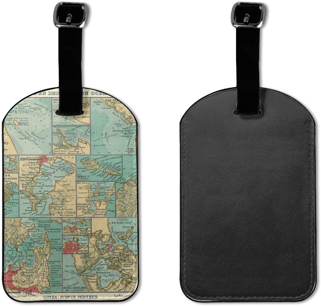 2 Luggage Tags, Personalized Luggage Tags, Luggage Tags, Privacy Protection Map