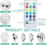Pennle 3 Pack Submersible LED Lights with Remote RGB 13 colors 16h view 3