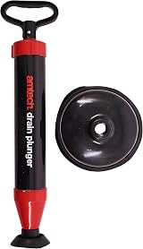 Amtech Red Black Drain Plunger Toilet Bath Sink Shower Unblocker view 3