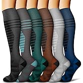 Copper Compression Socks for Women and Men(6 Pairs)-Best Support for Running, Athletic, Nursing, Travel
