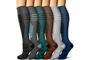 COOLOVER Copper Compression Socks for Women and Men(6 Pairs)-Best Support for Running, Athletic, Nursing, Travel