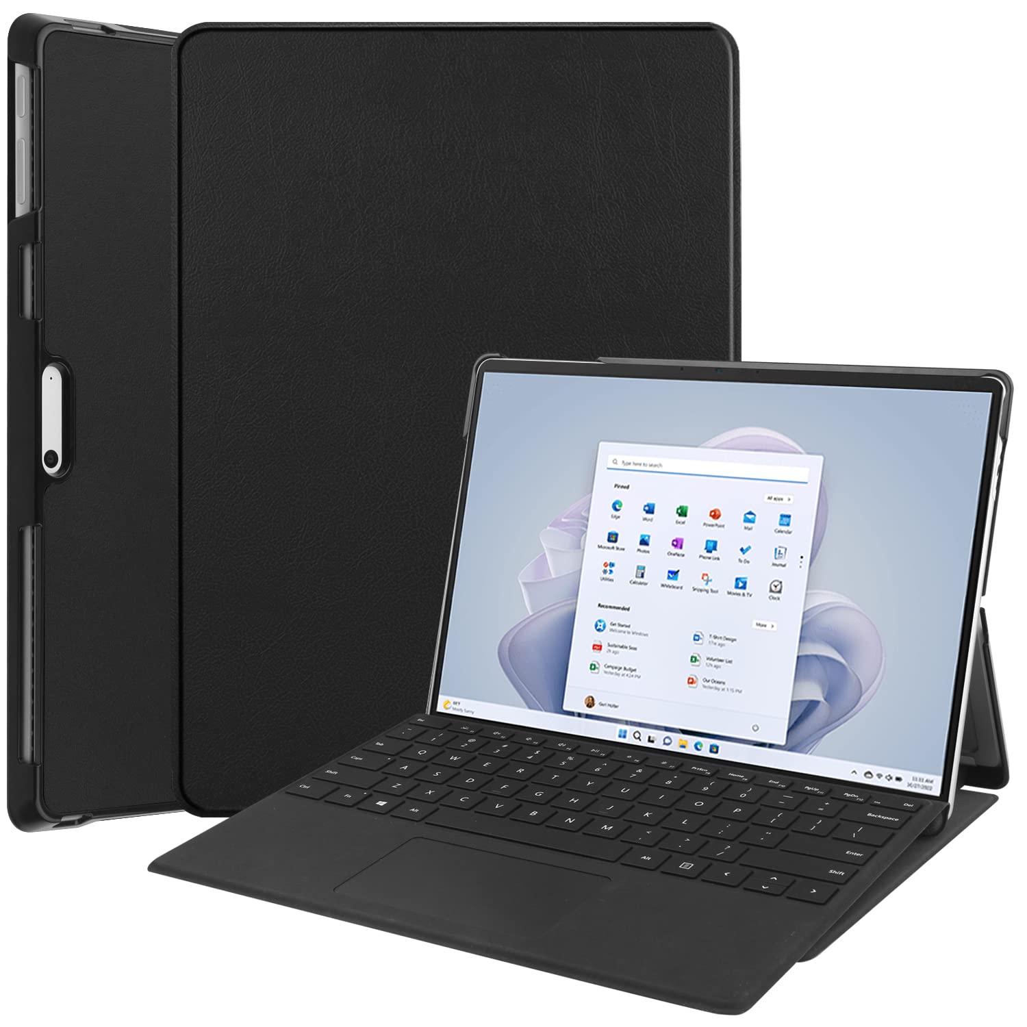 Photo 1 of Smart Case for 13 Inch Microsoft Surface Pro 11th Edition/Surface Pro 10 / Pro 9 5G, Ratesell Multiple Angle Viewing Hard Shell Slim Cover Compatible with Type Cover Keyboard Black