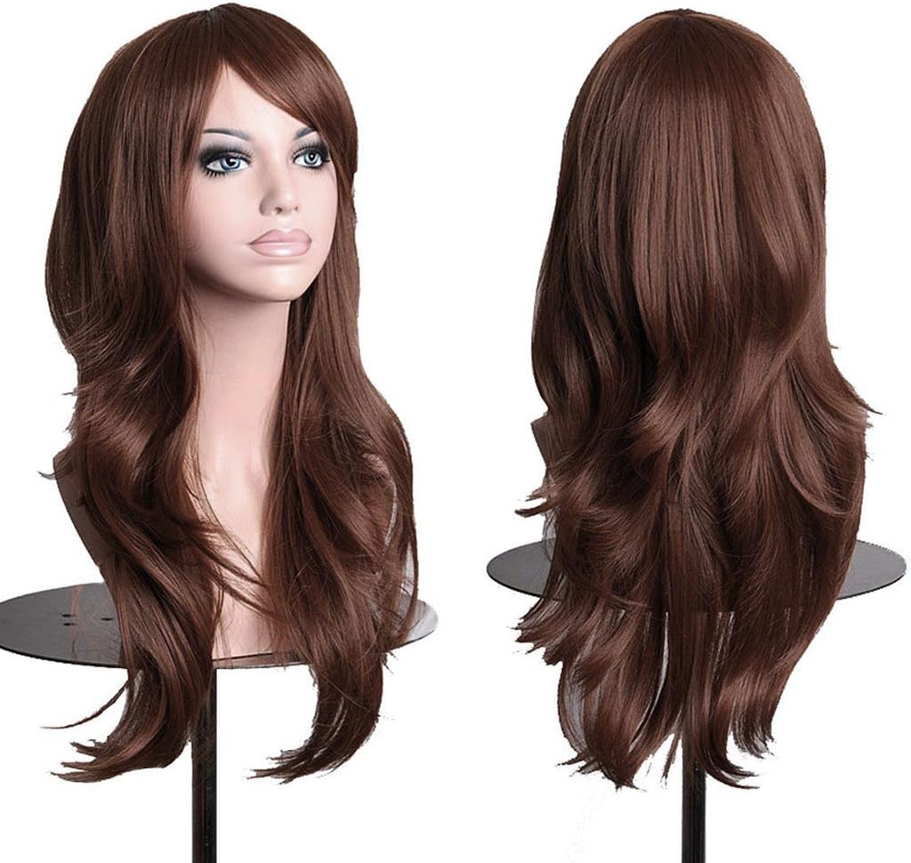 Aneshe Wigs 28 Long Wavy Hair Heat Resistant Cosplay Wig For