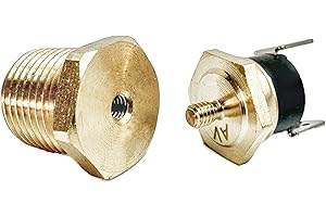 American Volt Electric Radiator Fan Thermostat Switch 1/8" 1/4" 3/8" 1/2" Inch NPT Temperature Sensor Thread-in Push Probe (3/8" NPT, 200'F On - 185'F Off)