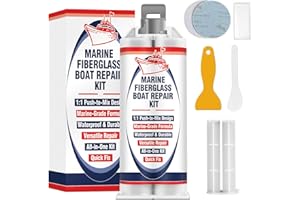 BELLEMORA Marine Fiberglass Repair Kit for Boats, Gel Coat Repair Kit for Boats, with Epoxy Filler for Fiberglass, Acrylic, Porcelain, Gelcoat Repair Kit Fix Holes, Chips, Scratches, Deep Cracks (White)