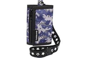 BayRoot] Wallet for kids boys juniors coin purse neck strap compact lightweight digital camouflage