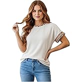 winkbay Women's Crew Neck Short Sleeve Loose T Shirts Summer Leopard Print Dressy Casual Tops