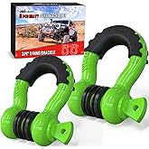 Nilight 2 Pack 3/4" D-Ring Shackle with 7/8" Screw Pin 41,887lbs Break Strength, Heavy Duty Off Road Recovery with Isolators Washers for Use with Tow Strap, Winch, Off-Road Jeep Truck Vehicle