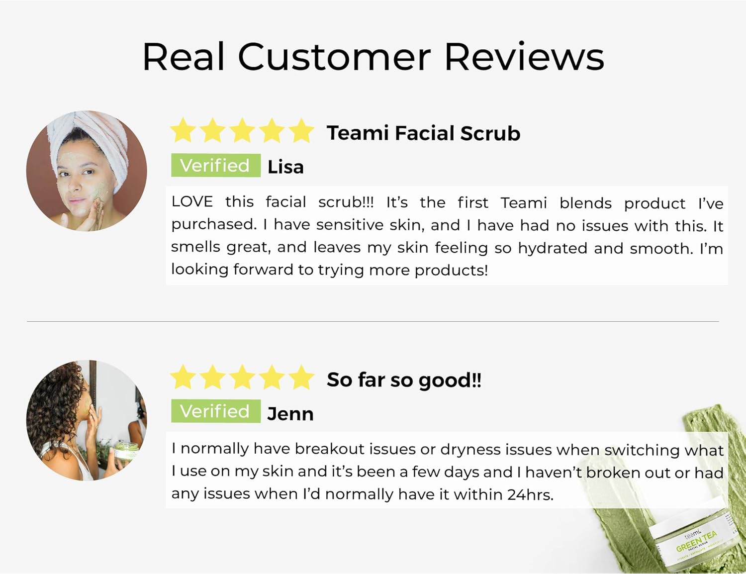 Teami Matcha Green Tea Face Scrub - Natural Face Exfoliator for All Skin Types - Organic Exfoliating Face Wash with Lemongrass - USA Made Facial Scrub for Women & Men - Non-Greasy Daily Face Exfoliant : Beauty