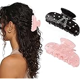 Amariver Acrylic Hair Clips For Women Bow Claw Clips Cute Hair Clip Pink Accessories for Women Girls