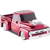 QFX Bluetooth 1956 Pickup Truck Replica Speaker, 3-inch Speakers, Hands Free Link, Built-in Microphone, FM Radio and LED Party Lights, Red - BT-1956 RD