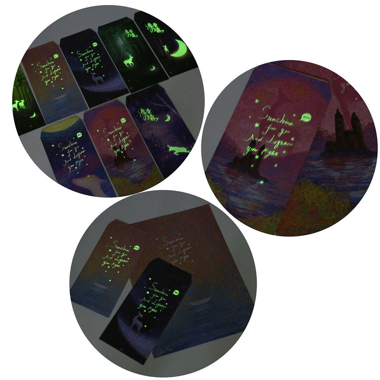 Luminous Writing Stationary Paper Letter Set, Yoption Writing Paper and Envelopes Set, 48 Pcs Creative Romantic Love Letter Writing Paper & 24 Luminous Envelopes (Luminous Stationery Envelopes Suit)