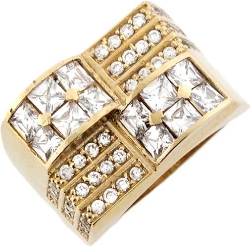 Jewelry Liquidation 14k White Gold White Cz Cluster American Flag