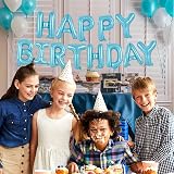 TONIFUL 16 Inch Happy Birthday Foil Letter Balloons Banner Light Blue view 6