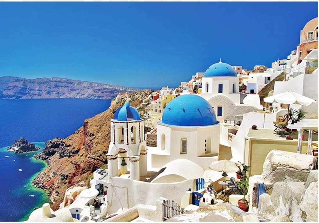 Jigsaw Puzzles for Adults,1 Set 1000 Pieces - Space Puzzle, Water City Puzzle, Aegean Sea Micro Jigsaw Puzzles 27.56 x 19.69 inches (Aegean Sea)