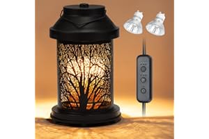 DIALAN'S Candle Warmer Lamp - Candle Jars Warmer with Timer & Dimming Function, Electric Candle Lamp for Home Fragrance and Home Décor, Bedside Lamp, Gifts for Women Mom (2 Bulbs Included)