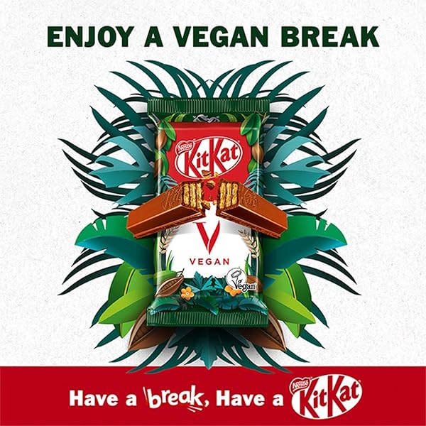 KITKAT VEGAN 4 FINGER BAR, 41.5G – PLANT BASED CHOCOLATE WAFER BAR, DAIRY FREE HEALTHY CHOCOLATE, 1.46 OUNCE