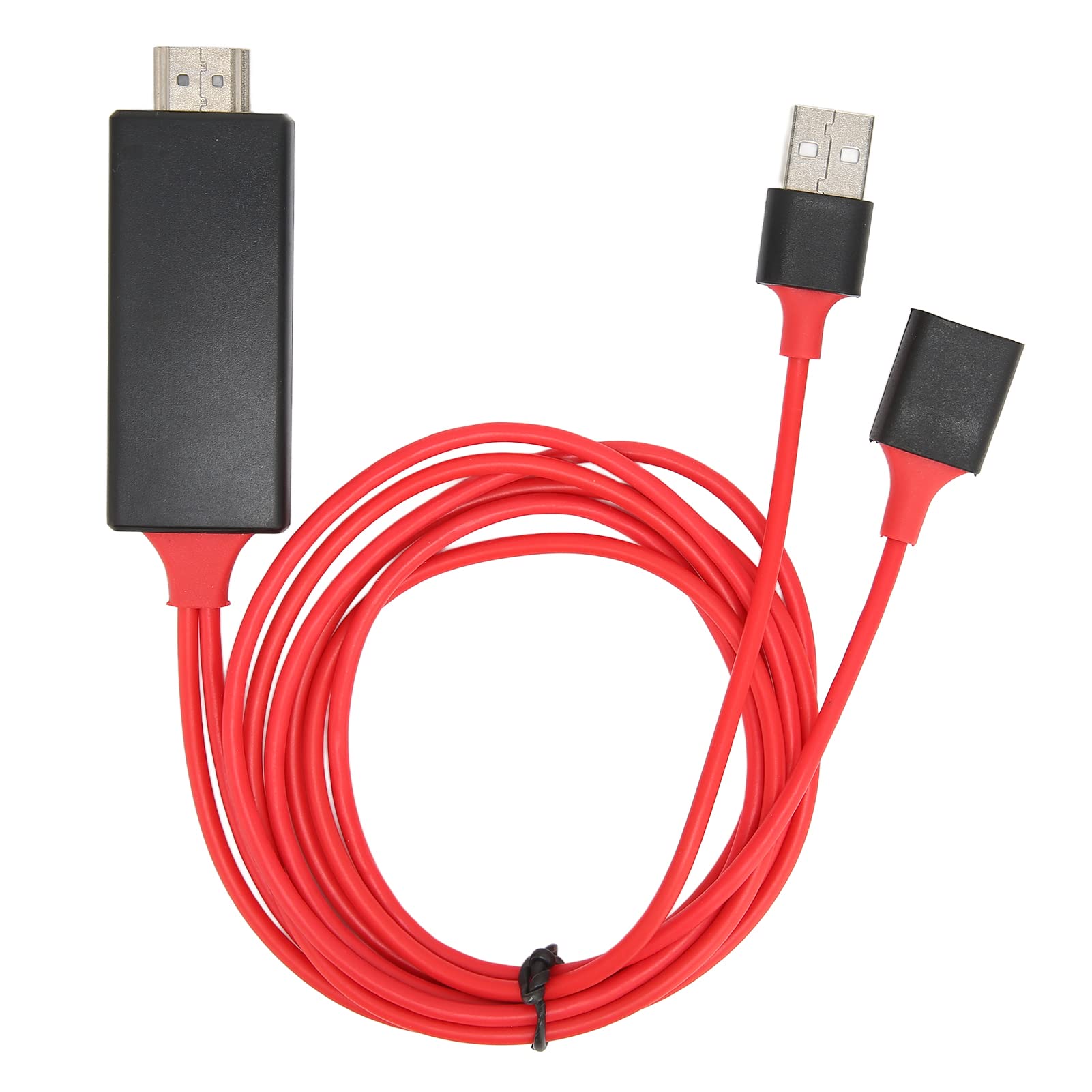 SUNGOOYUE 1080P HD Multimedia Interface Cable Adapter for TV Monitor Projector Share with Families and Friends, Compatible for IOS and System (Red)