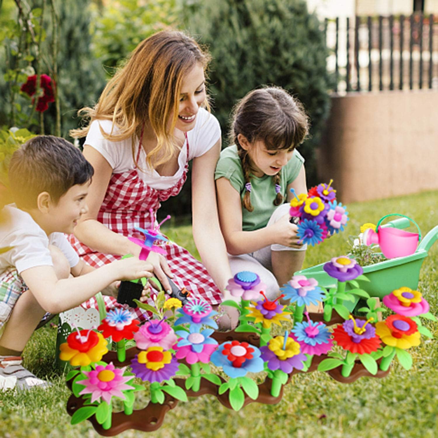 ROSYKIDZ Flower Garden Building Toys for Girls - [ 106 PCS ] STEM Toy Gardening Pretend Play Gift for Kids Age 3 4 5 6 Years Old - Preschool Children Girl Gifts Toys Set with Storage Bag: Toys & Games