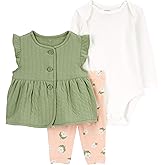 Carter's Baby Girls' 3 Piece Vest Little Jacket Set