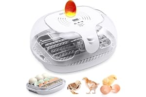 ETERNA Incubators for Hatching Eggs, 16 Eggs Incubator with Automatic Turning, LED Temperature Screen, Egg Candle, Automatic Water Addition, for Hatching Chicken, Duck, Goose, Quail