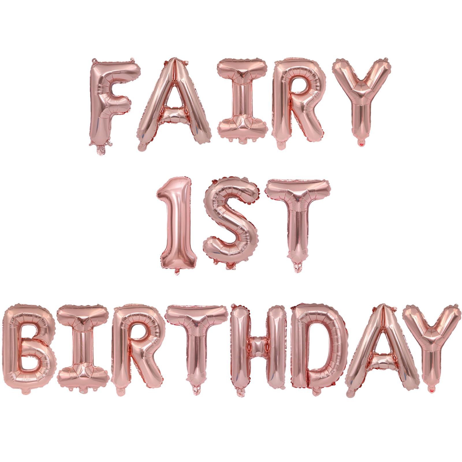 Photo 1 of 2 Set 32Pcs Rose Gold Fairy 1st birthday Letter Balloons 16in Balloon Foil Letter Decorations Party Decor Rose Gold Letter Balloons Fairy 1st birthday Party Supplies