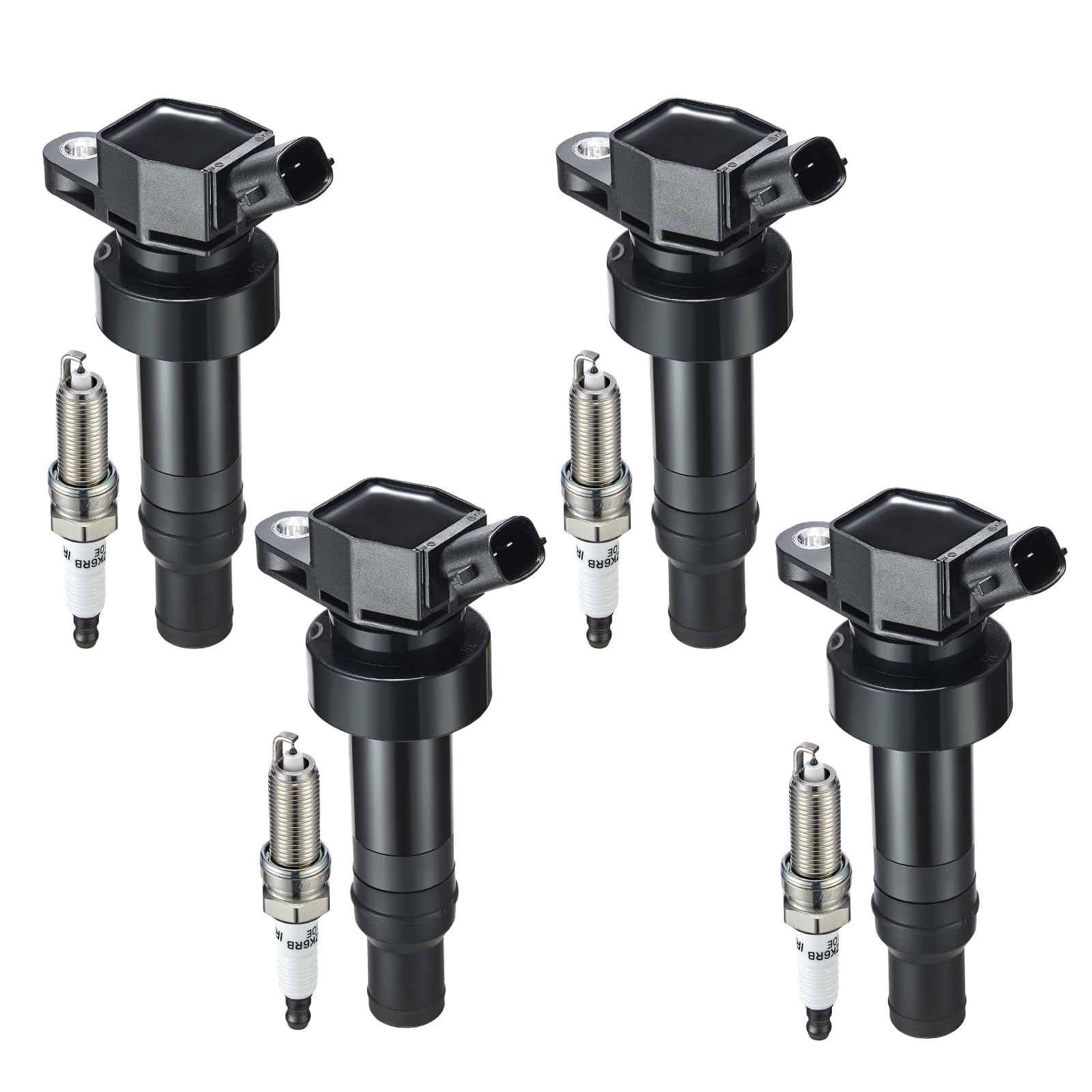 Photo 1 of BDFHYK Coil Pack UF652 and Iridium Spark Plugs 93815 Compatible with Hyundai Accent Veloster Kia Rio Soul 1.6L 2.0L L4, Sets of 4