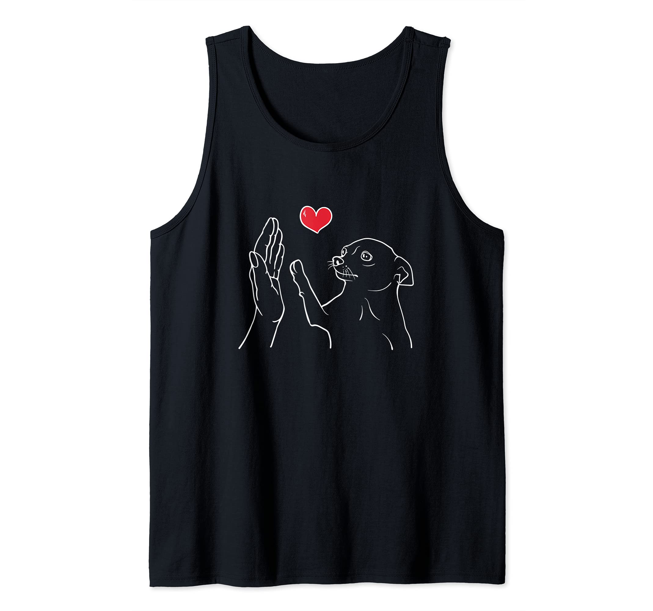 Cute Chihuahua dog with heart cute dog lover Tank Top